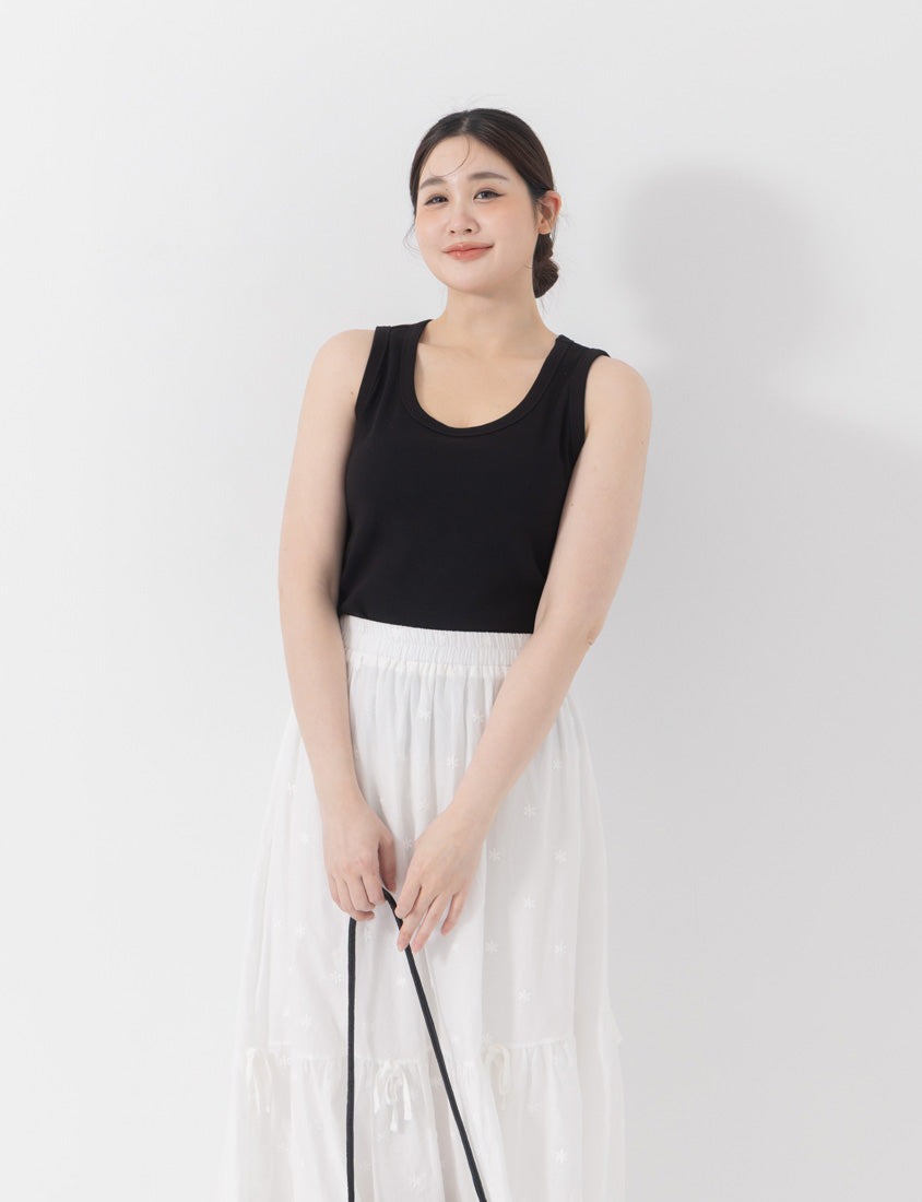 Basic Ribbed Sleeveless Plus Size Tank Top