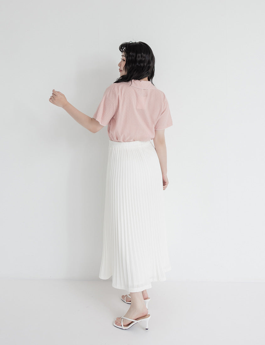 Cute Jacquard Contrast Cuban Collar Plus Size Shirt