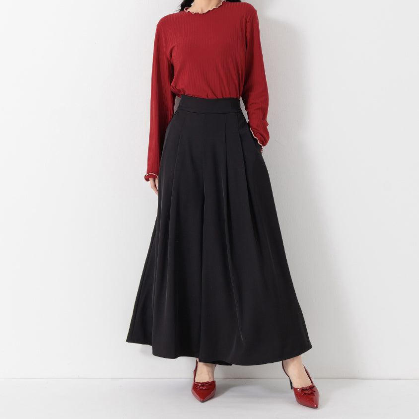 Instant Cooling Chiffon Pleated Plus Size Wide Leg Pants