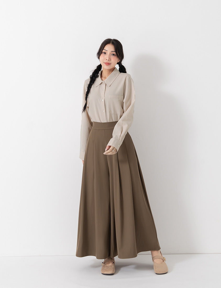 Textured Crinkle Stripe Plus Size Shirt