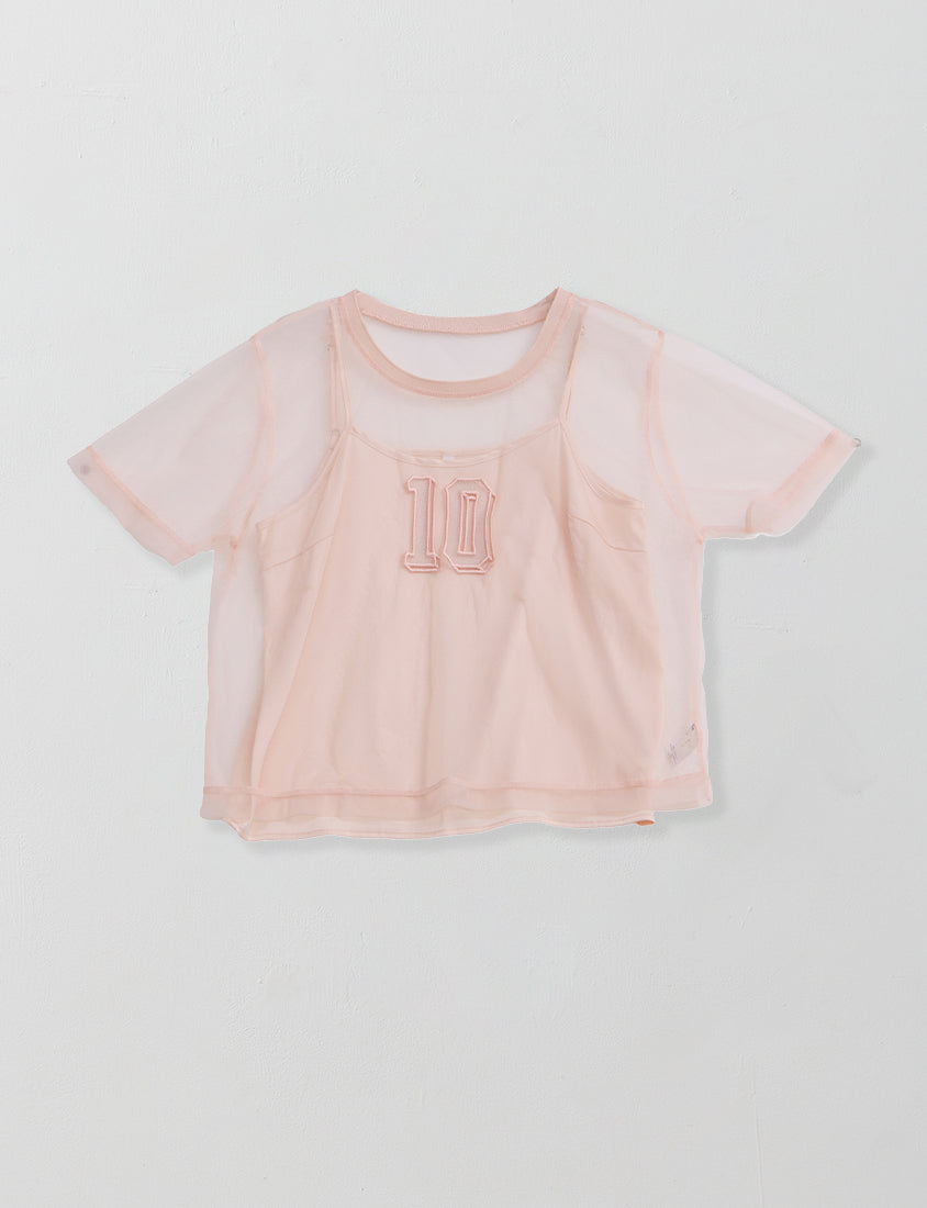 Sheer Mesh Sporty Top & Tank Plus Size Set