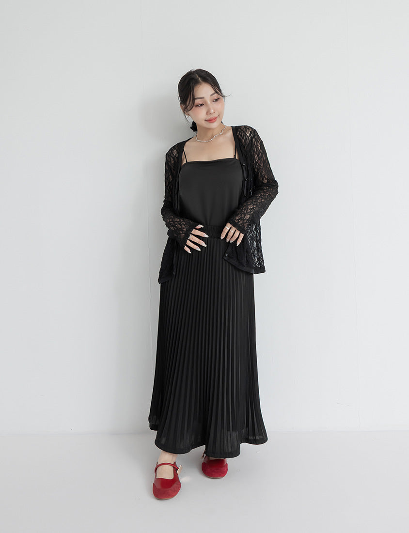MISS. Fairy Lace Hollow Cut Button-Up Plus Size Cardigan