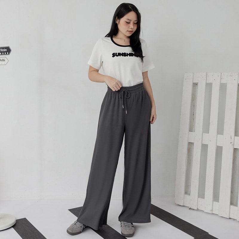 Hip-Contouring Slim Plus Size Wide Leg Pants (Long)