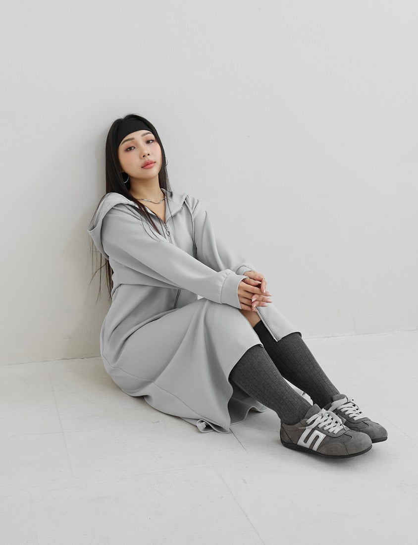 MUA! Heart Double-Zip Plus Size Hooded Maxi Dress