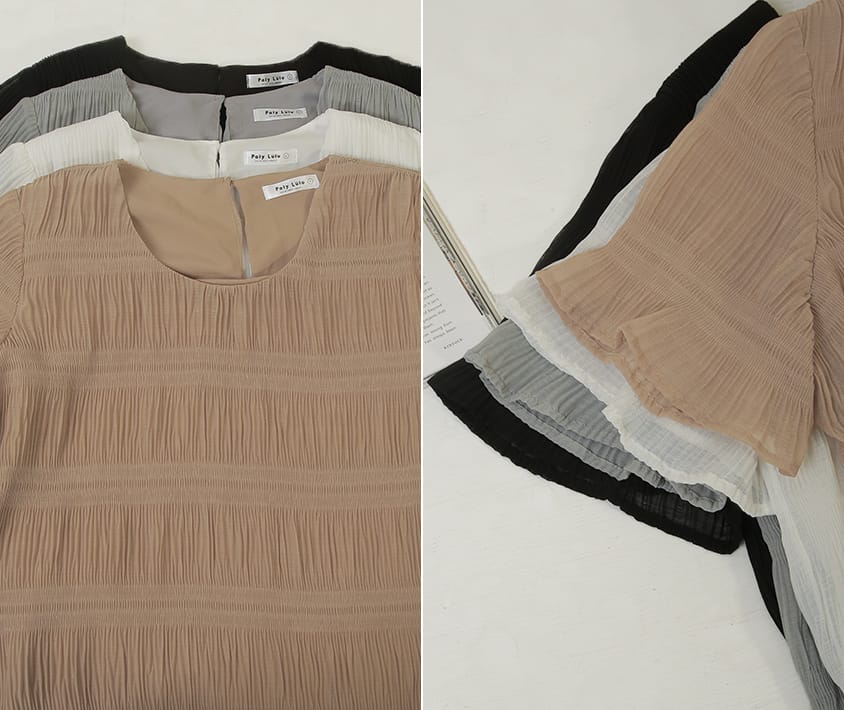 MISS. Korean Style Crinkled Plus Size Chiffon Top