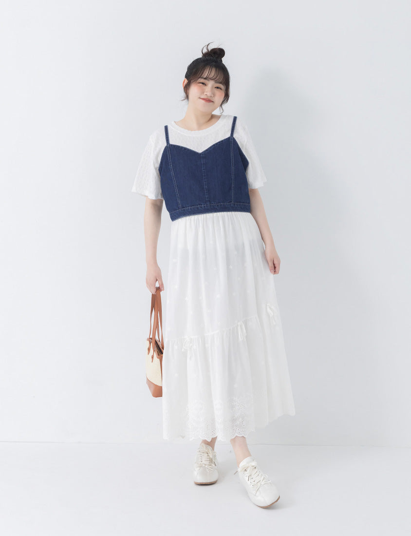 Basic Crinkle Plus Size Crewneck Top