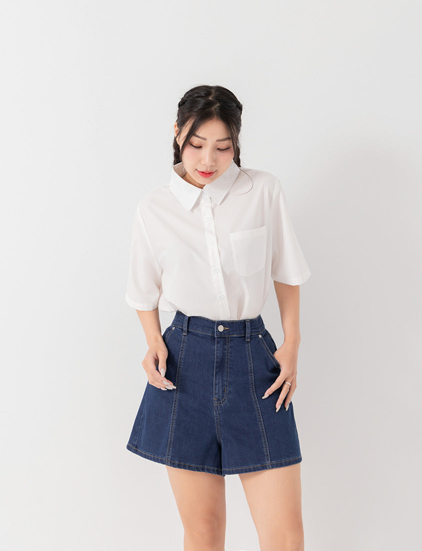 Pear-Shaped Friendly! Perfect Fit Slim Fit A-Line Plus Size Denim Shorts