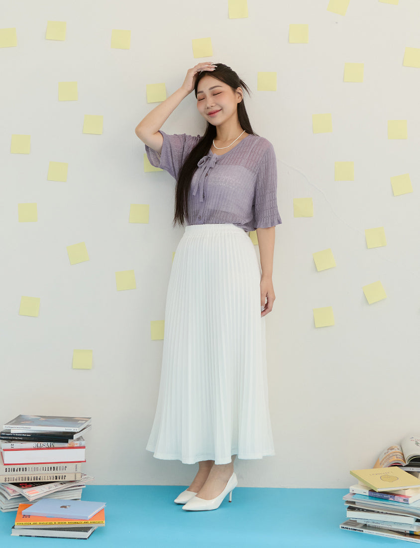 MISS. Lyocell Linen Ribbed Knit Plus Size Cardigan