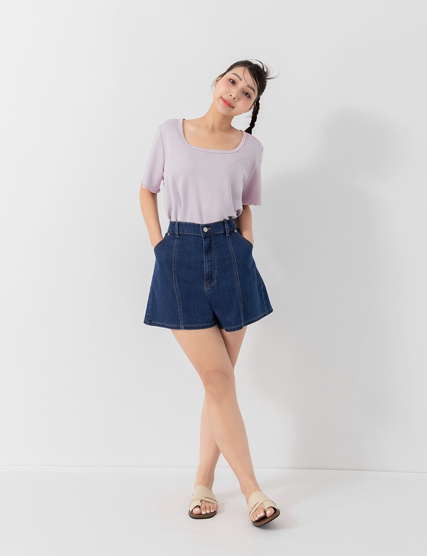 Instant Cooling Cloud Cotton Square Neck Plus Size Tee