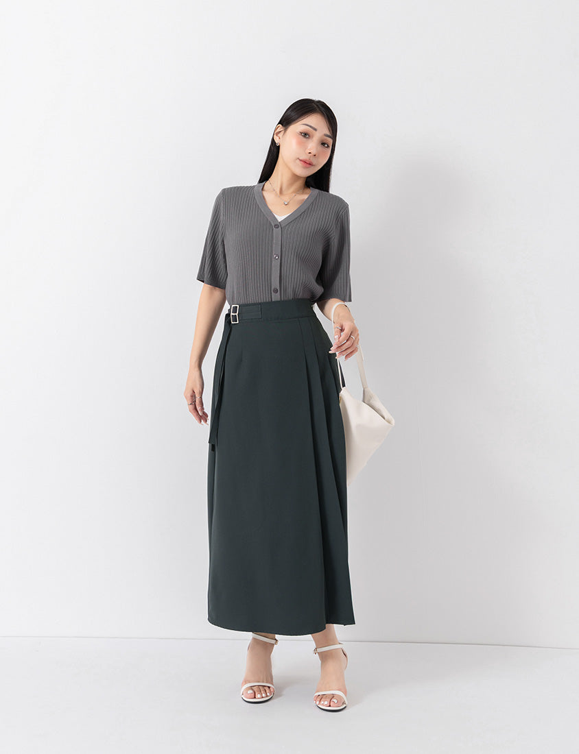 MISS. Tailored Pleated Suit Plus Size Maxi Skirt