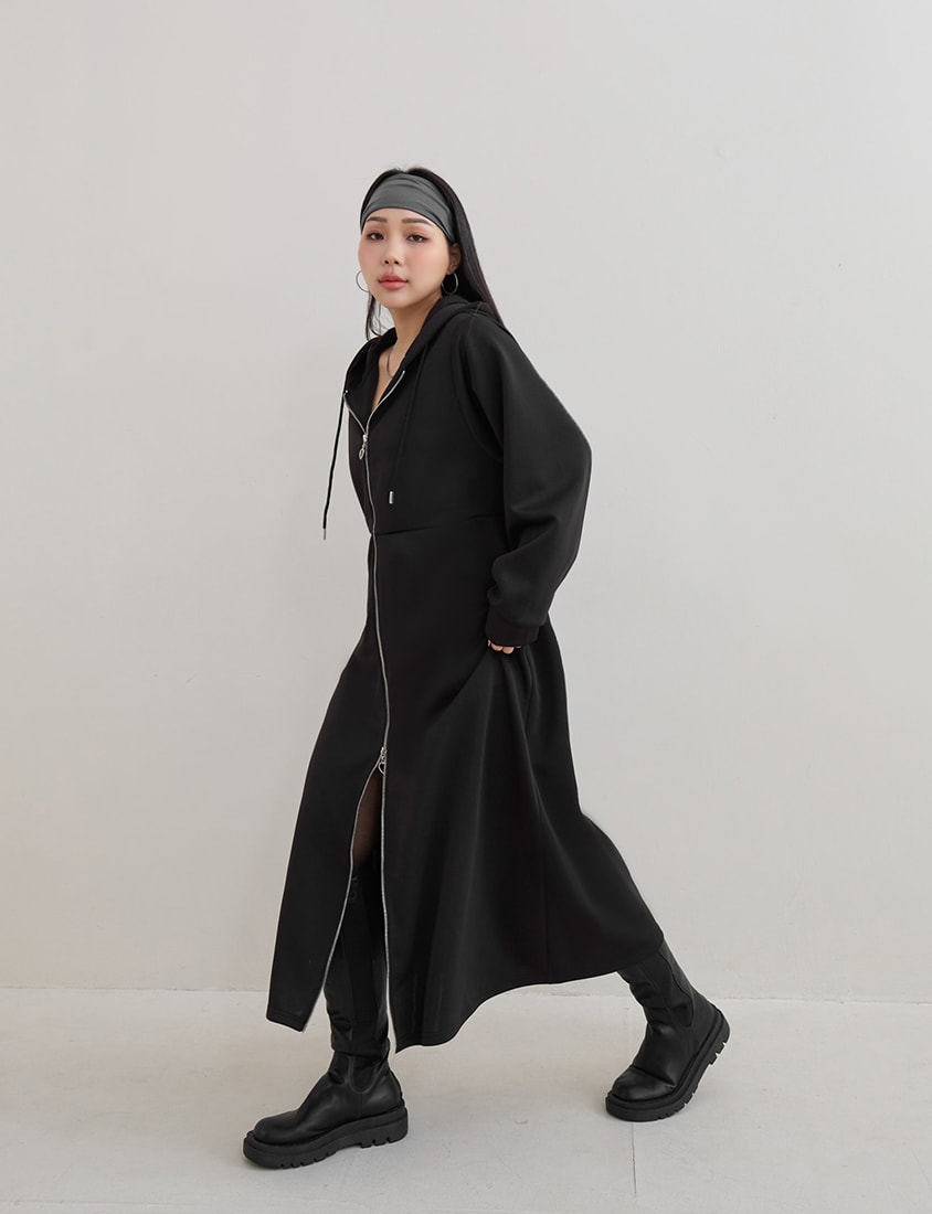 MUA! Heart Double-Zip Plus Size Hooded Maxi Dress
