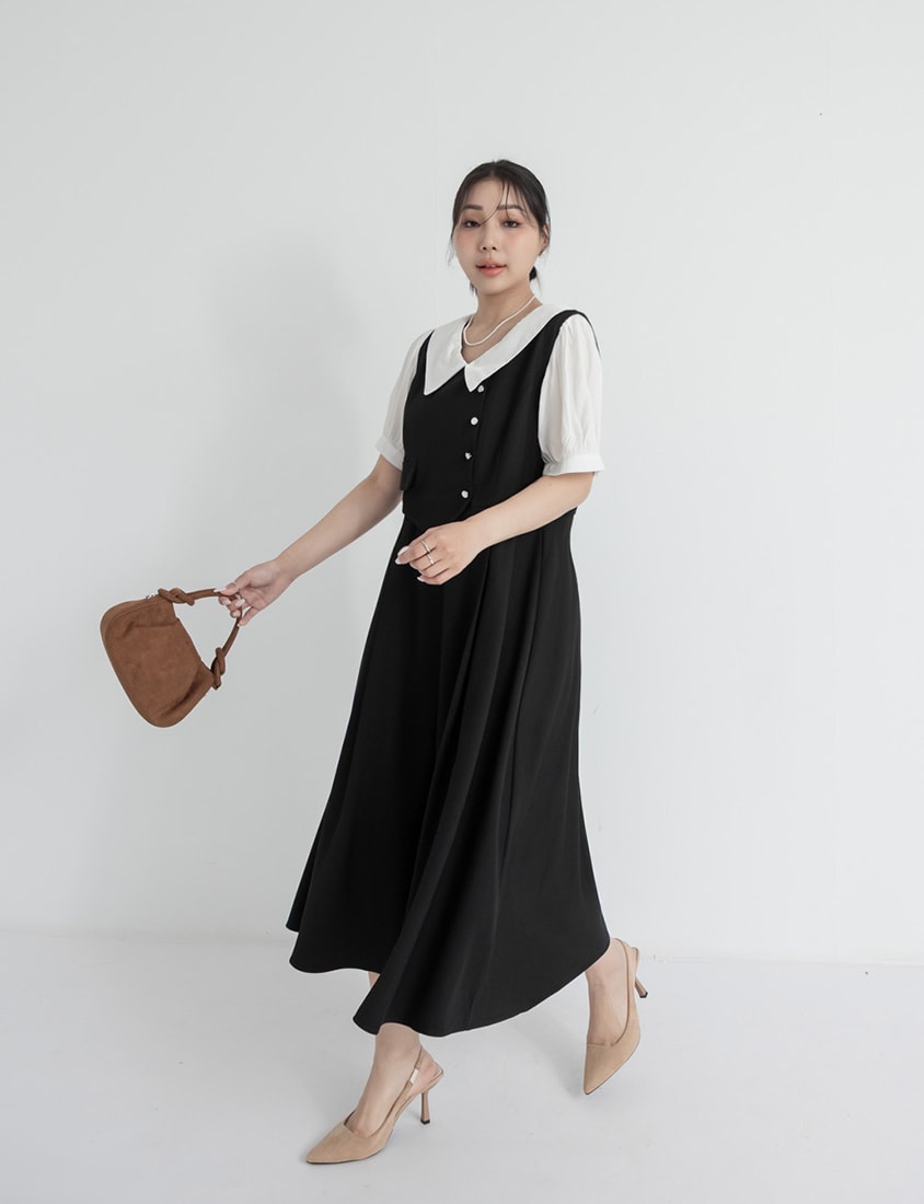 MISS. Faux Two-Piece Tailored Plus Size Maxi Dress