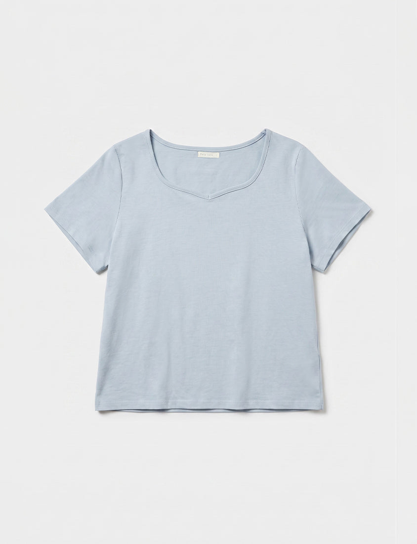 Upgraded 2.0! Sweetheart Neckline Plus Size Slim Tee