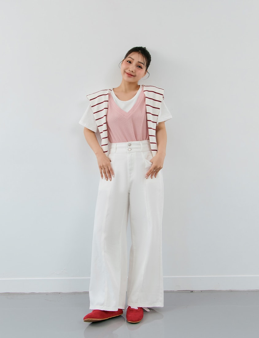 Pear-Shaped Friendly! Perfect Fit Twill Cotton Plus Size Wide Pants