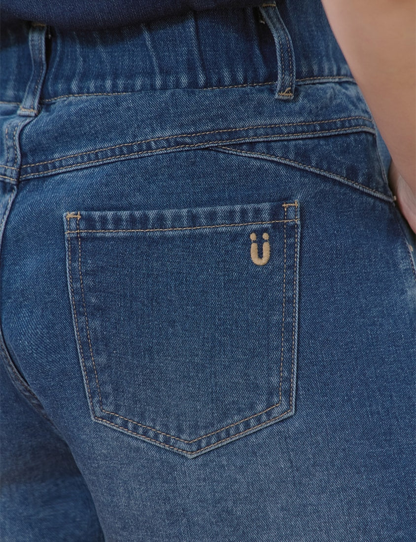 High Waist Hip-Lifting Stitch Plus Size Denim Shorts