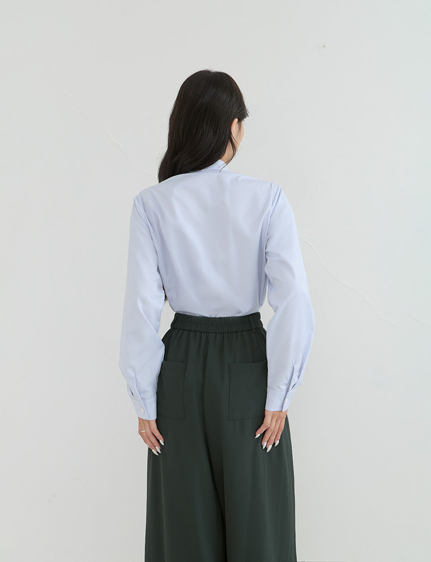 Asymmetrical Waist Pleated Chiffon Wide Leg Plus Size Pants