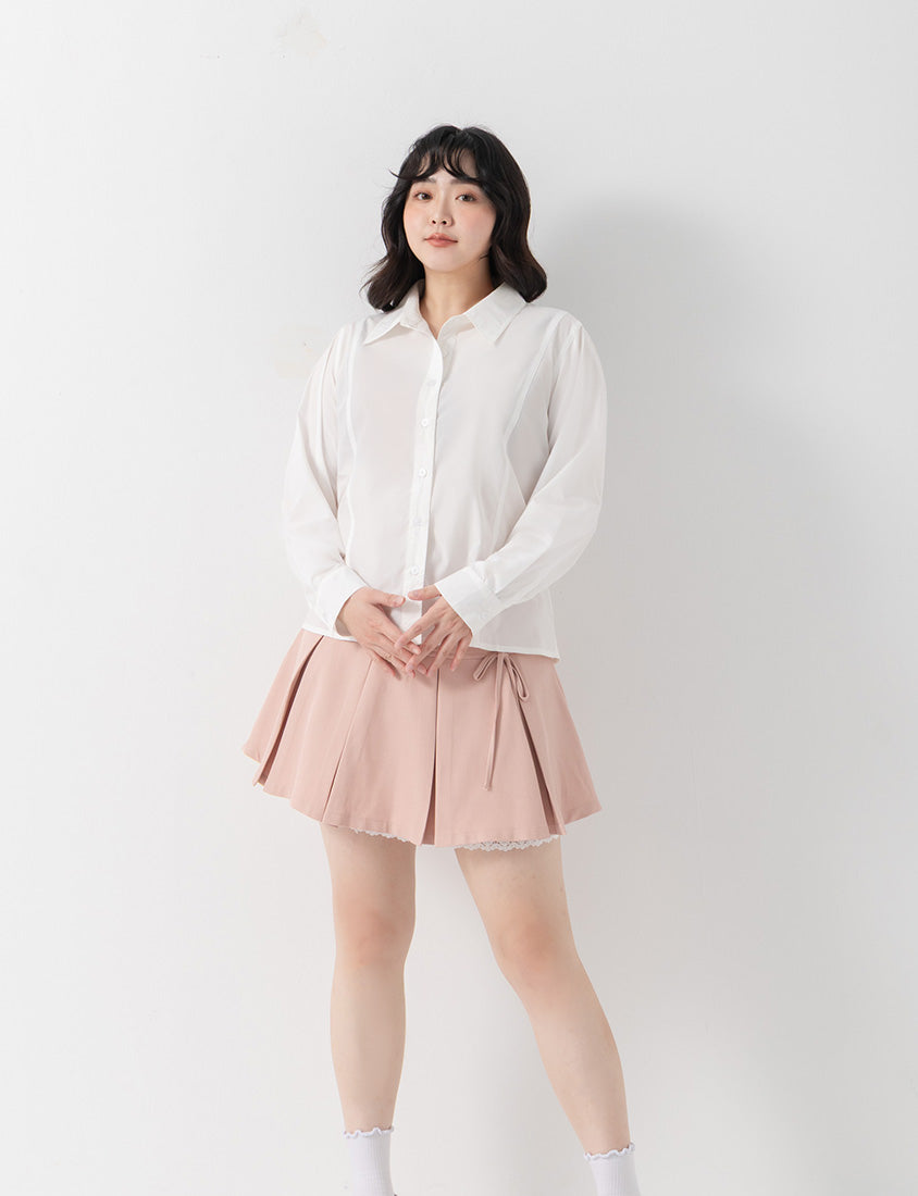 Apple-Shaped Friendly! Perfect Fit Seamed Versatile Plus Size Shirt