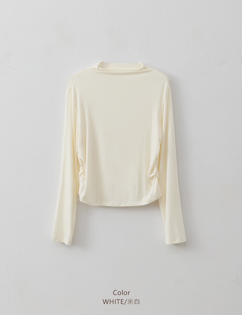 MUA! Semi Sheer TENCEL Wool Mock Neck Plus Size Long Sleeve Top