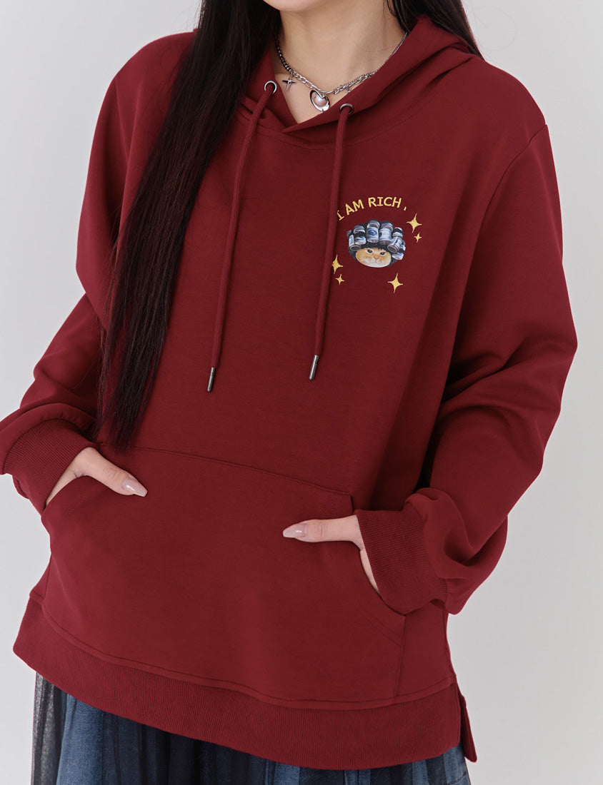 Lucky Cover Cat Embroidered Hoodie (Unisex) (MIND.A.DAY Collaboration)