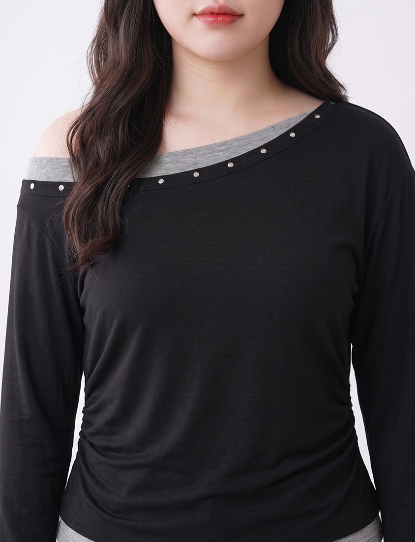 MUA! Sweet & Cool Asymmetrical One-Shoulder Plus Size Top