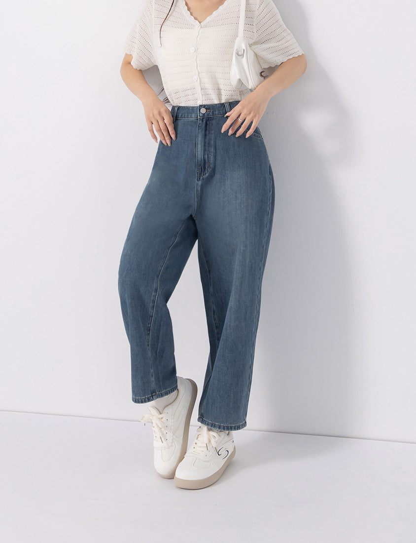 Pear-Shaped Friendly! Perfect Fit Slim Straight Cropped Plus Size Jeans