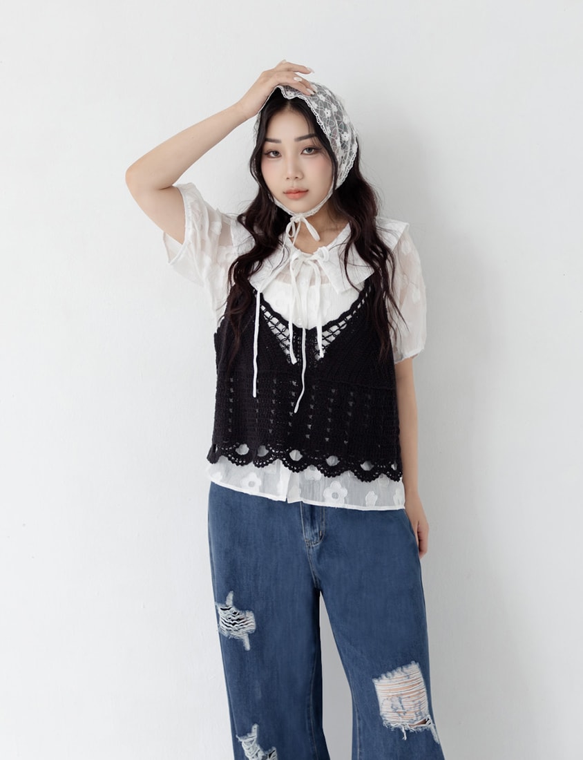 Versatile Crochet Knit Plus Size Vest