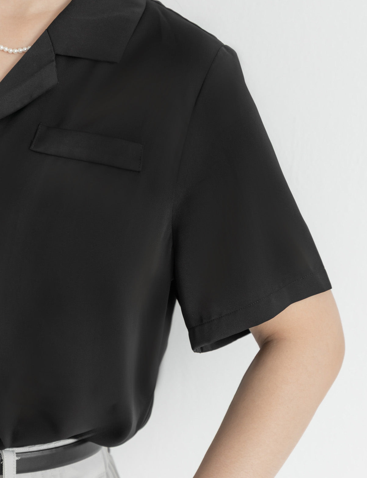 MISS. Minimal Textured Cuban Collar Plus Size Shirt