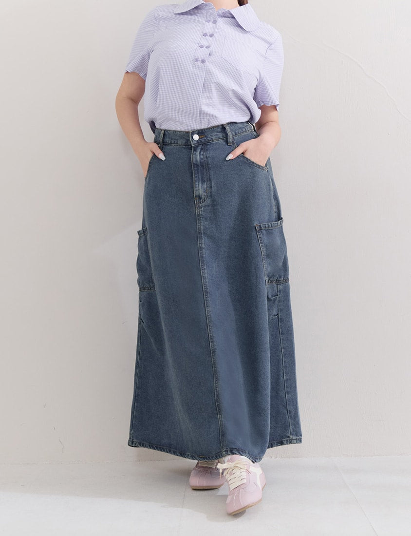 Japanese Style Double-Breasted Plaid Plus Size Shirt
