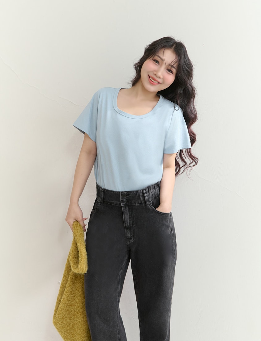 Upgraded 2.0! U-Neck Plus Size Slim Tee