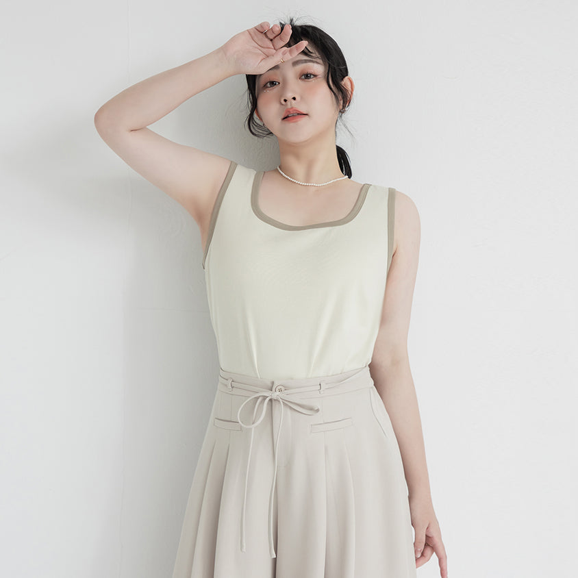 MISS. Cooling Liquid Touch Cotton Square Neck Plus Size Tank Top