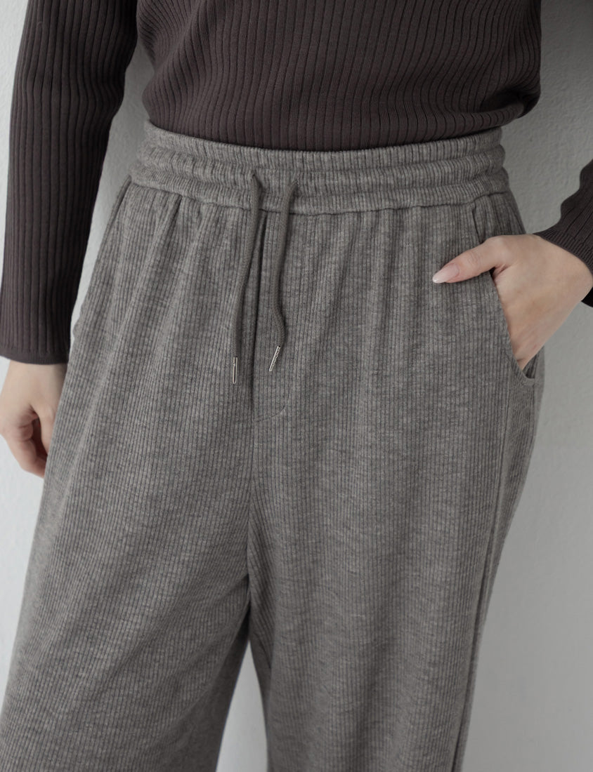 Comfy Slimming Drawstring Fine Plus Size Ribbed Pants