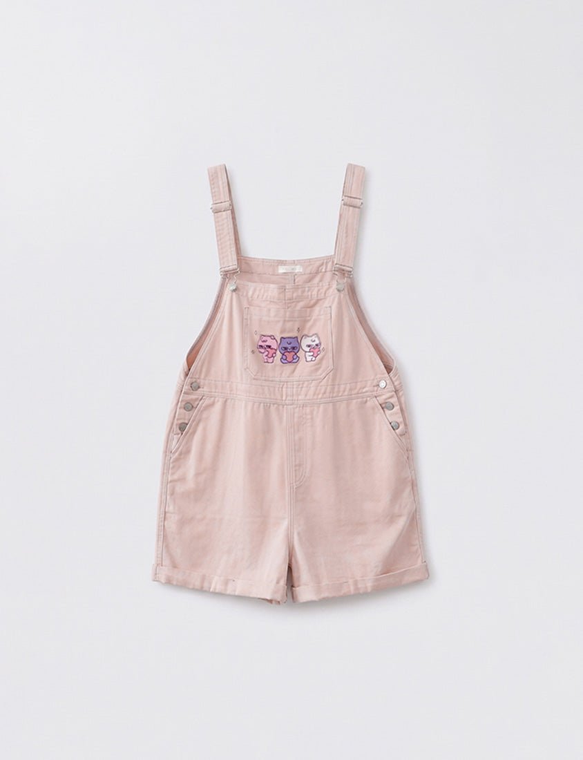 Poly Lulu x UGLY MEWS Collab Plus Size Overall Shorts
