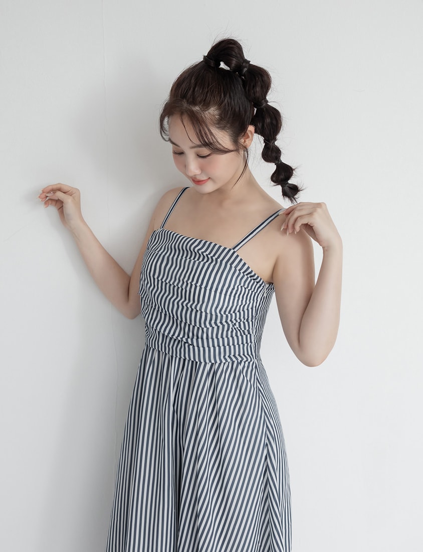 Vacay Stripe Adjustable Strap Plus Size Maxi Dress