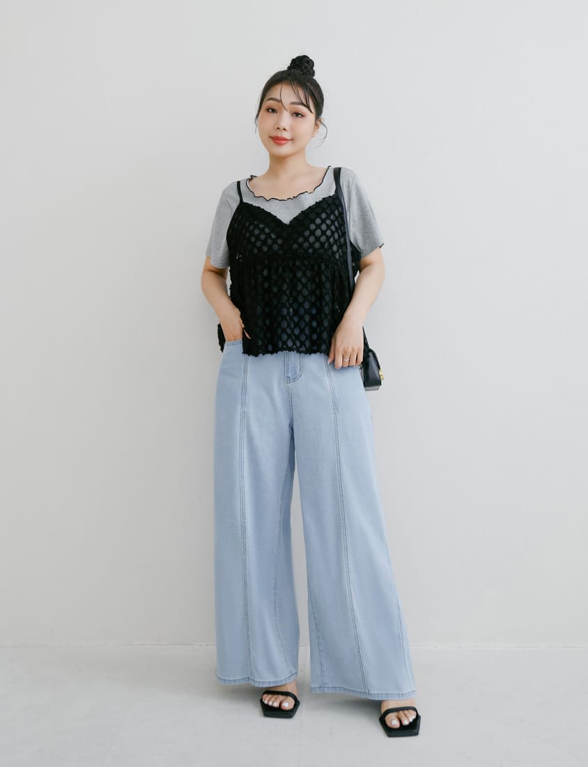 Pear-Shaped Friendly! Seamed Plus Size Wide Leg Jeans