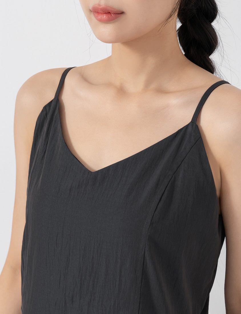 Cute Bubble Hem Adjustable Strap Plus Size Mini Dress