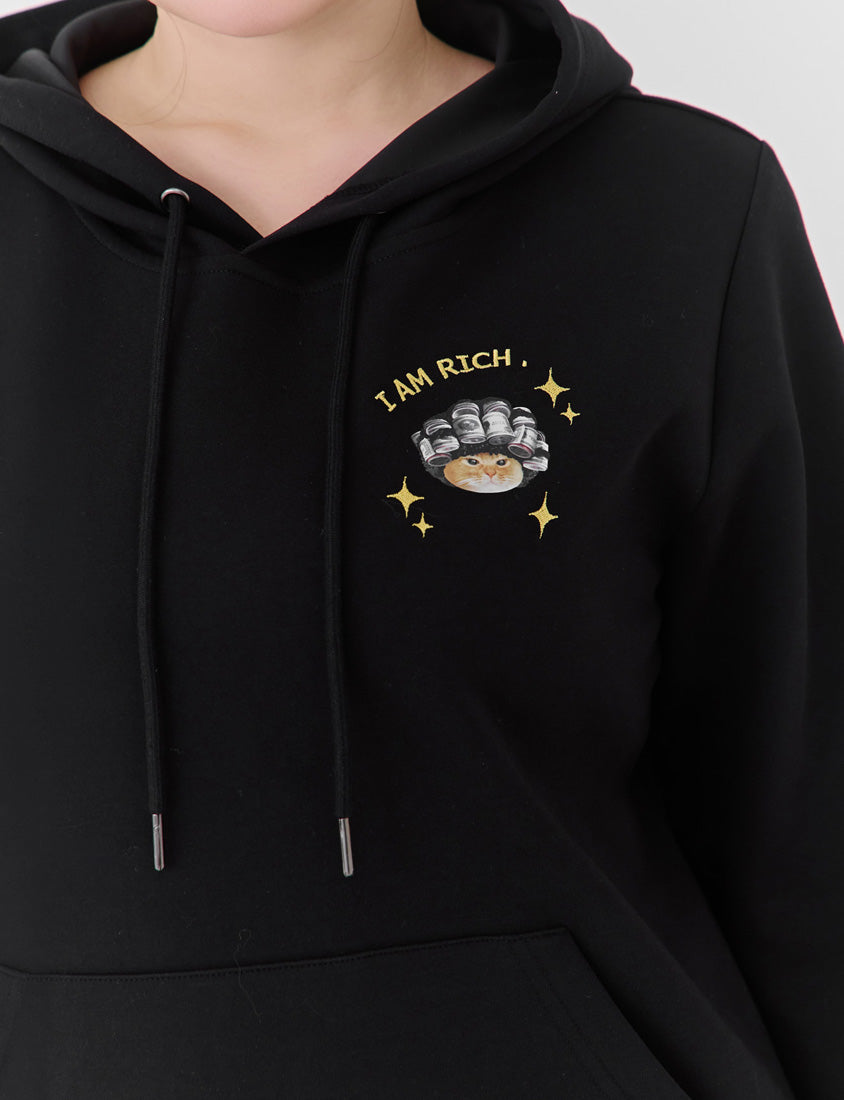 Lucky Cover Cat Embroidered Hoodie (Unisex) (MIND.A.DAY Collaboration)