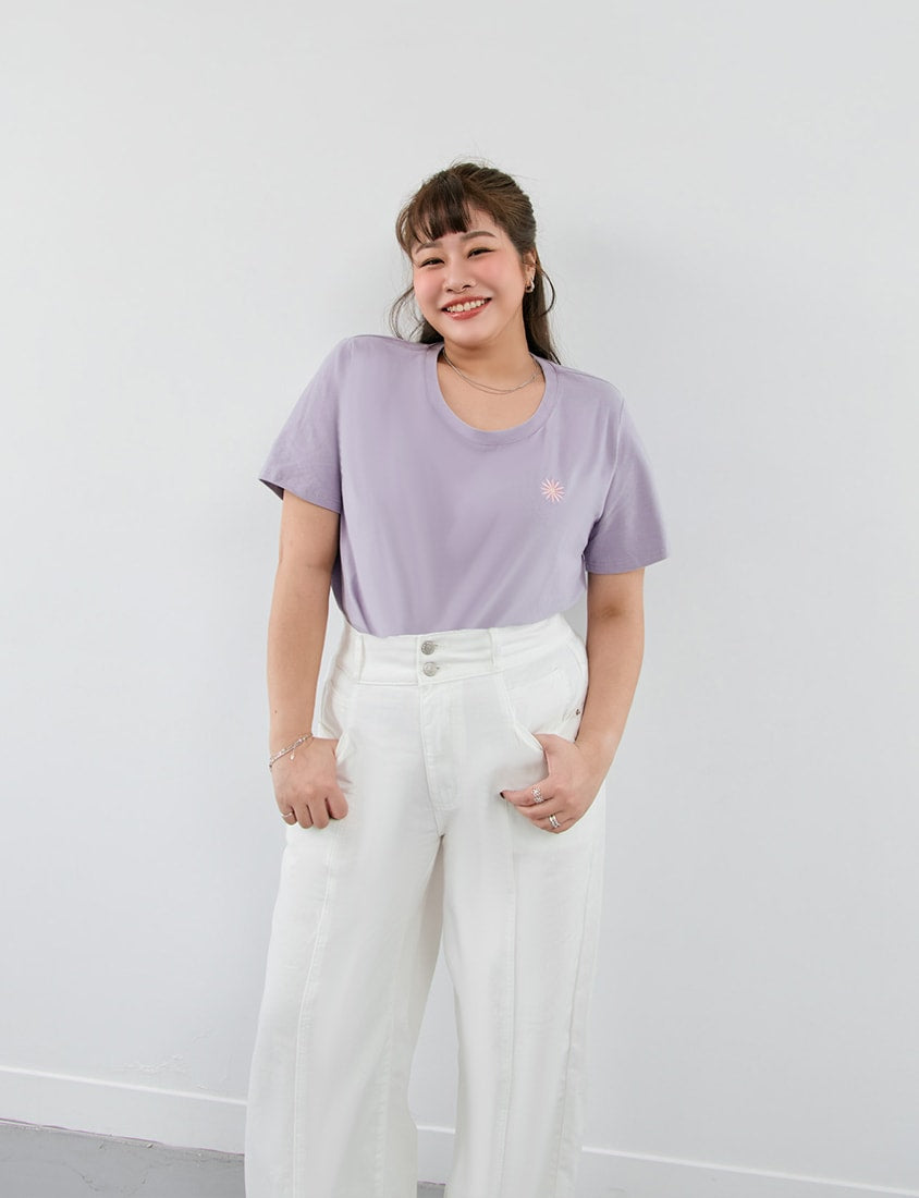 Apple-Shaped Friendly! Perfect Fit Twill Cotton Plus Size Wide Pants