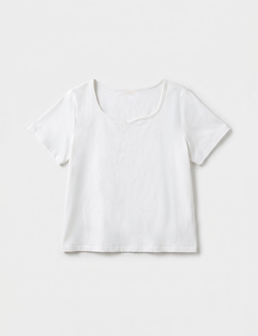 Upgraded 2.0! Sweetheart Neckline Plus Size Slim Tee