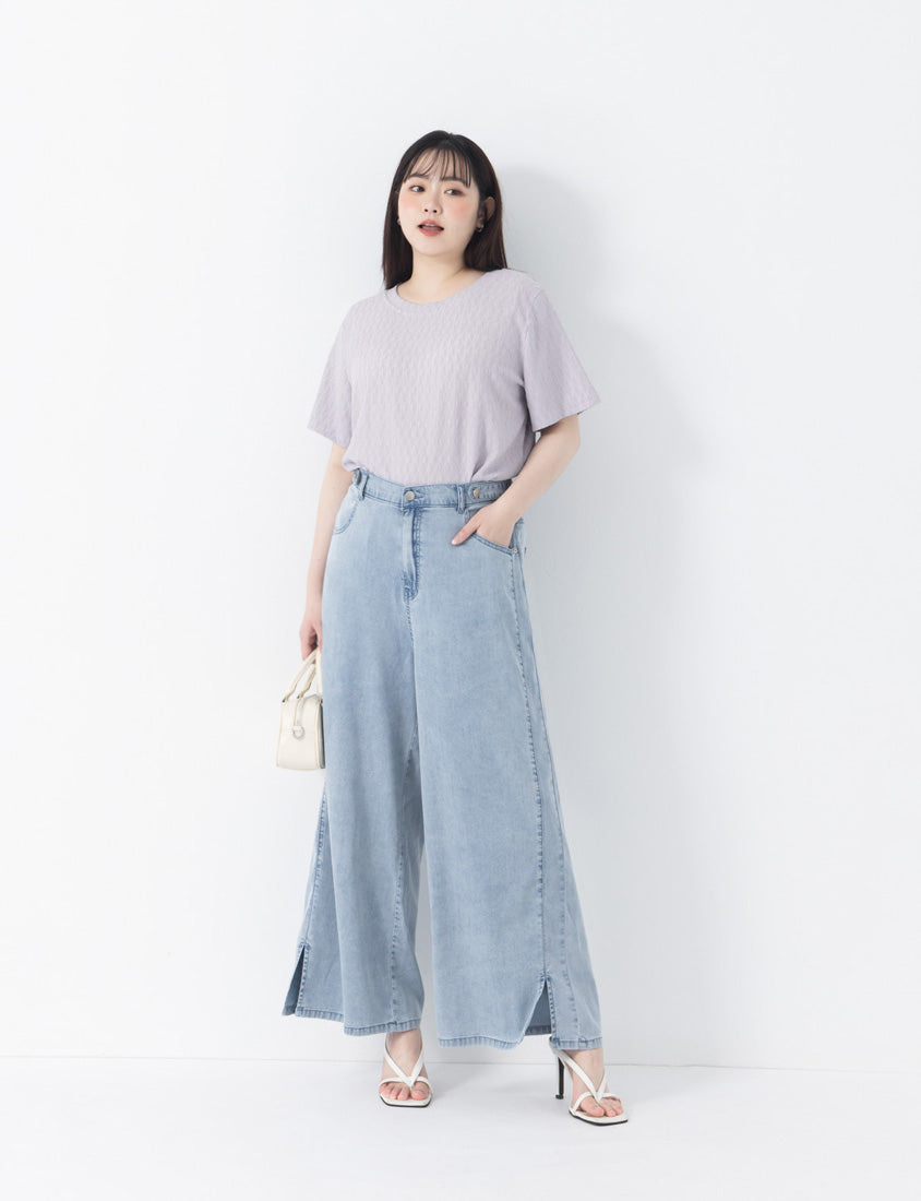 Basic Crinkle Plus Size Crewneck Top