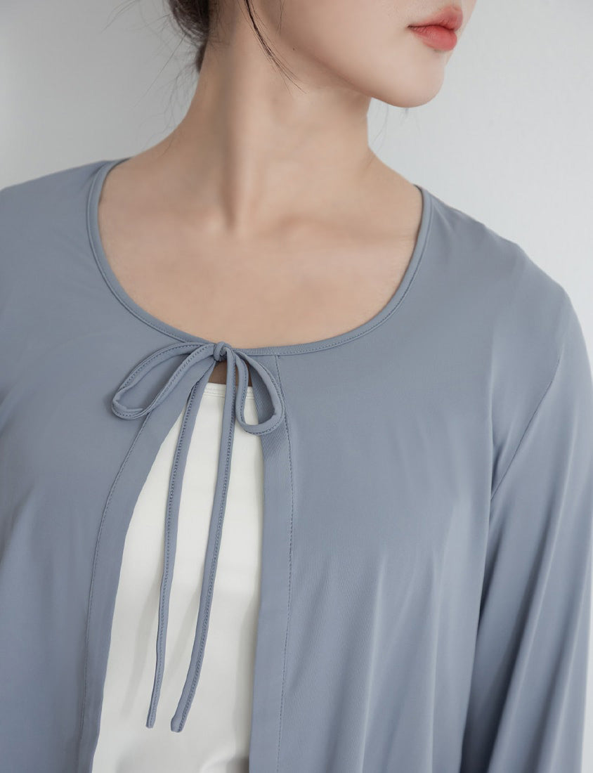 Instant Cooling UV-Protection Cropped Ruffle Trim Plus Size Cover Up
