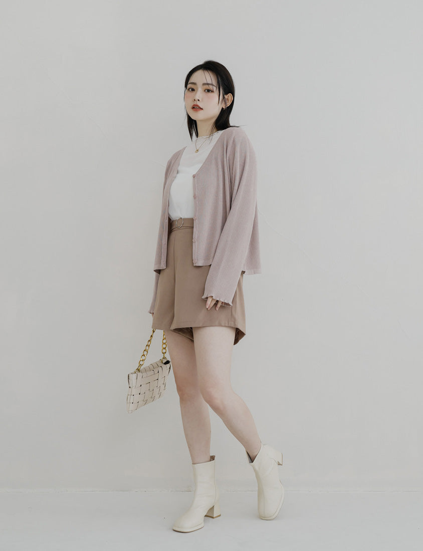MISS. Sheer Wavy Edge Korean Style Plus Size Short Sleeve Top
