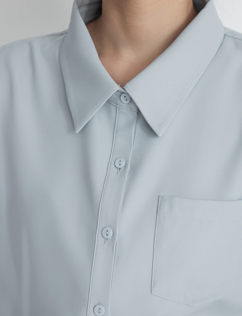 MISS. Silky Cool Classic Morandi Plus Size Shirt