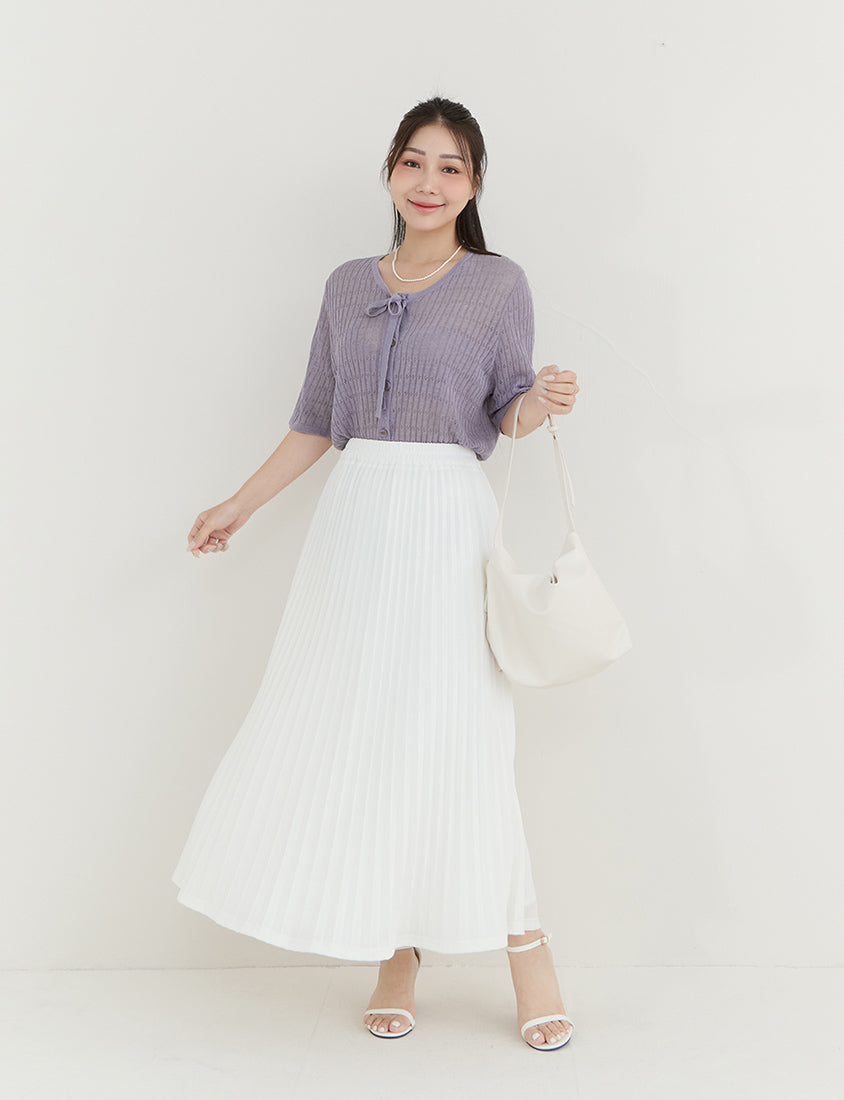 MISS. Lyocell Linen Ribbed Knit Plus Size Cardigan