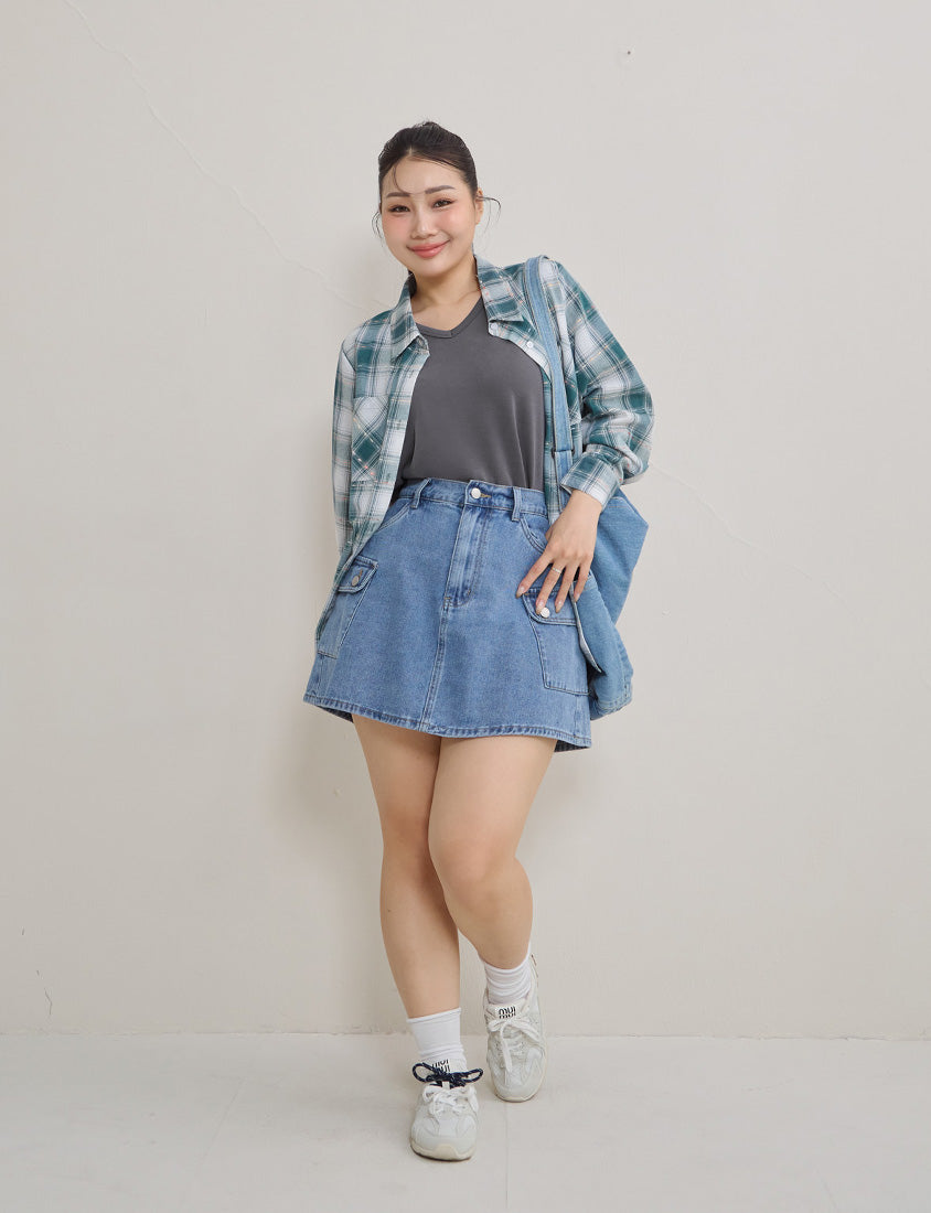 Instant Cool Cloud Cotton V-Neck Plus Size Tee