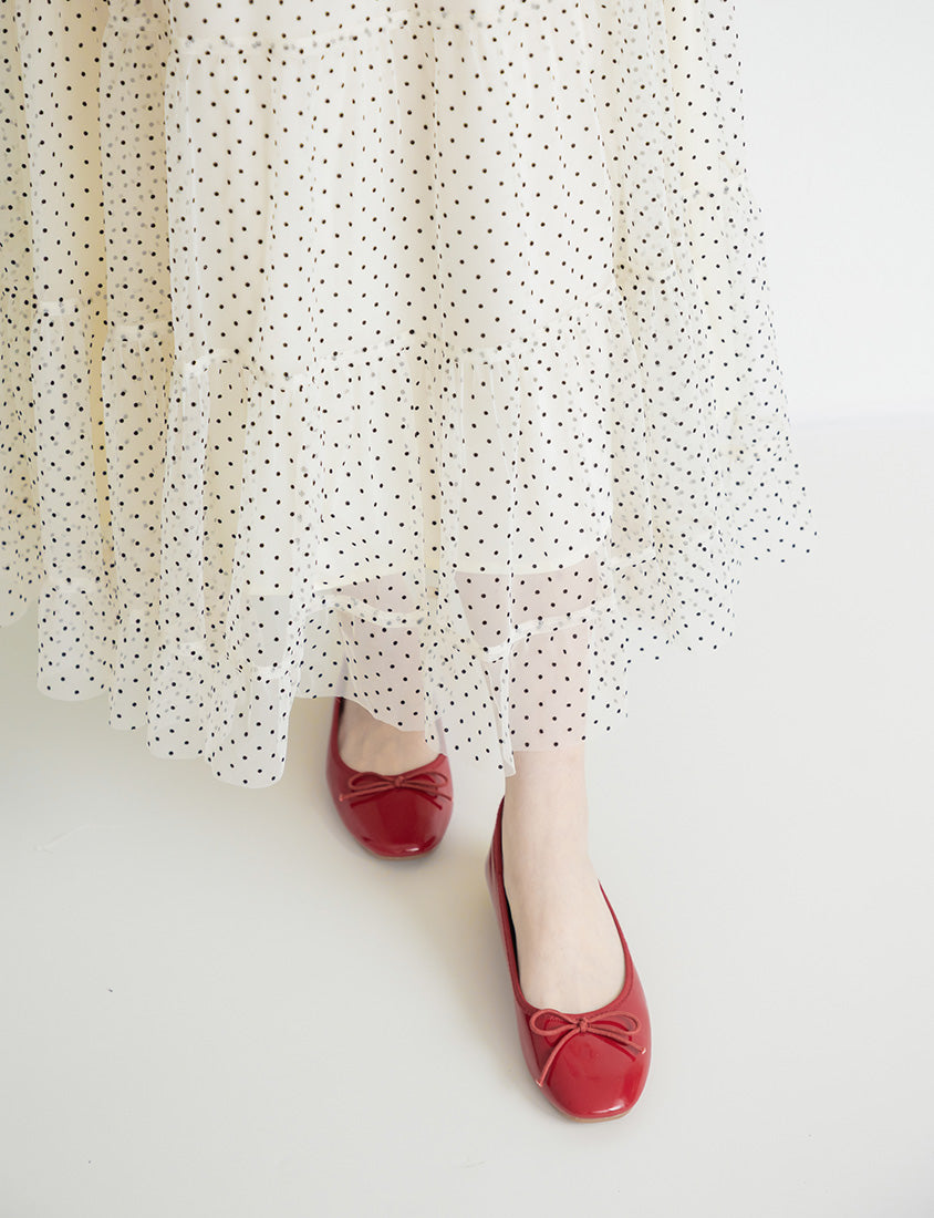 Romantic Polka Dot Tulle Tiered Plus Size Maxi Skirt