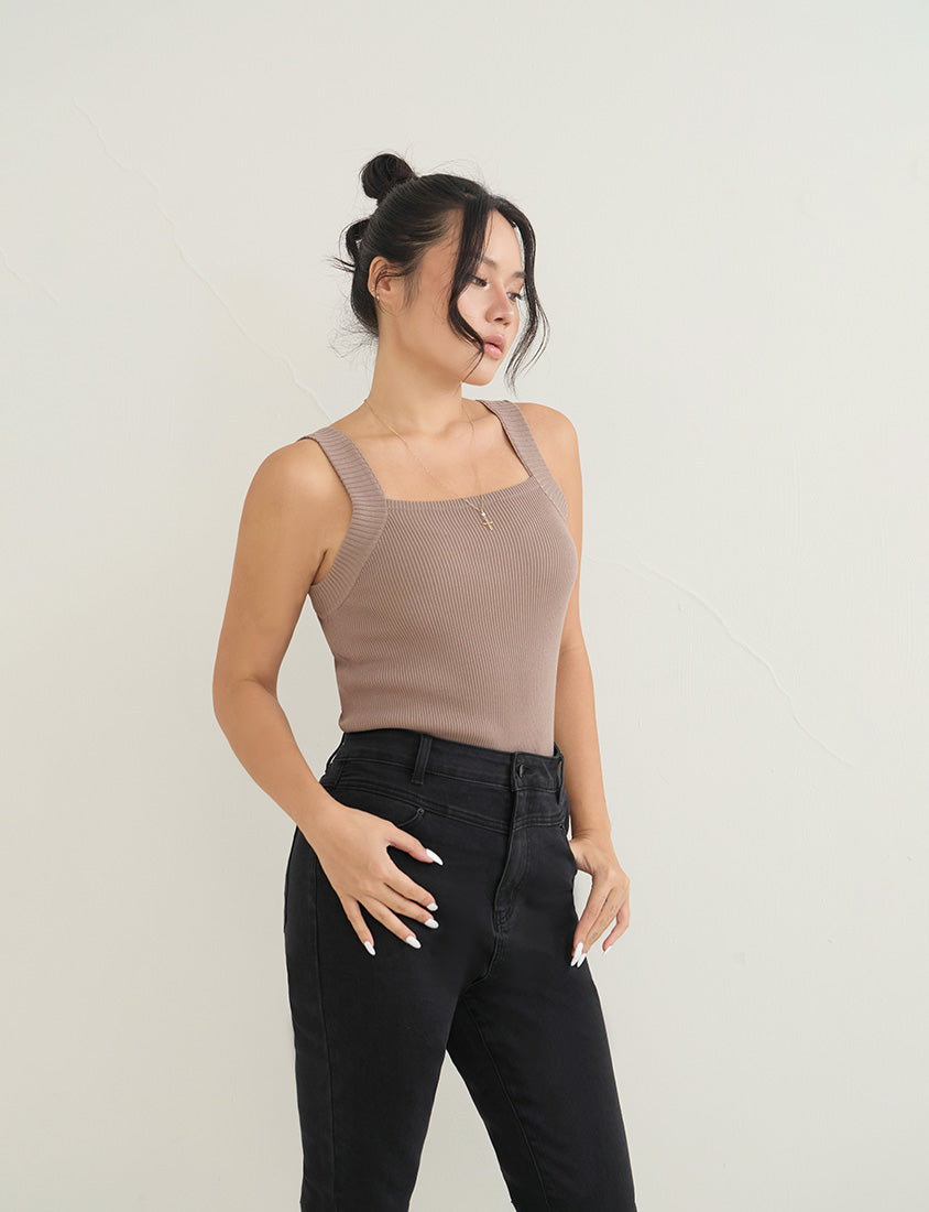High-Waist Stretch Slim-Leg Plus Size Pants (Long)