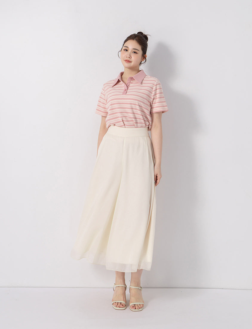 Wide Waistband Ethereal Sheer Plus Size Wide Leg Pants