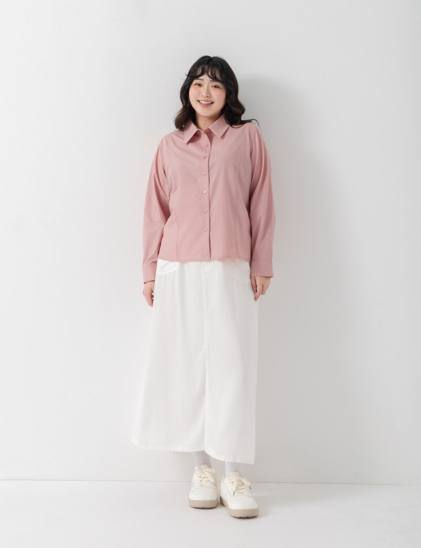 Apple-Shaped Friendly! Perfect Fit Seamed Versatile Plus Size Shirt
