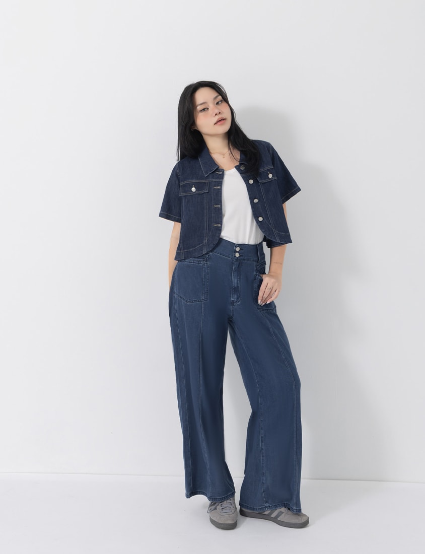 Lightweight Cloud Denim Zero-Restriction Plus Size Jeans (Long)