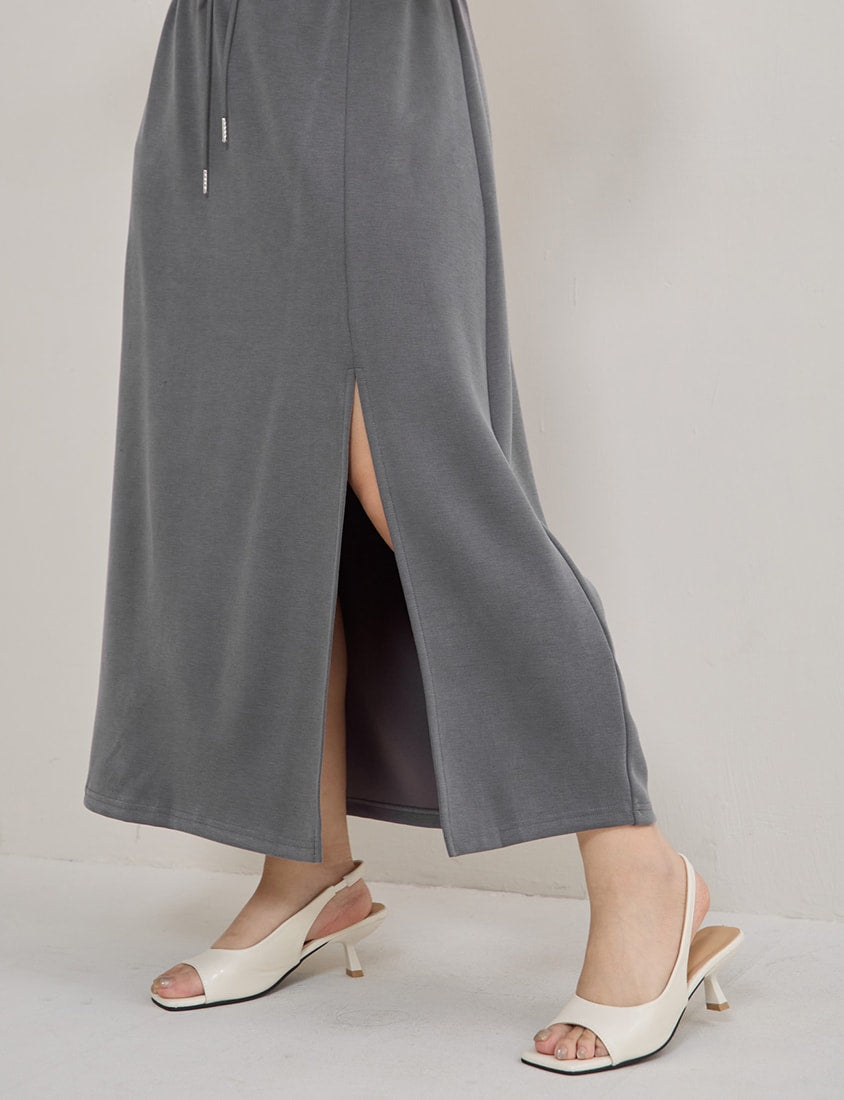 Instant Cool Cloud Cotton Slit A-Line Plus Size Skirt